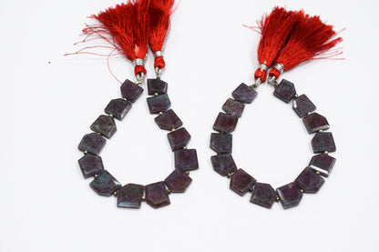 Natural Ruby Kyanite Crown Cut Tablets Gemstone , Sold By Strand , 9x11 - 13x13 mm , 7" , 18152