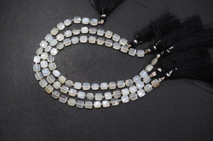 Natural Ceylon Moonstone Square Shape Beads , Sold By Strand , 6 x 6 mm , 8 Inches , 18337B