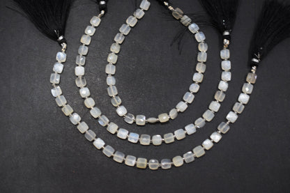 Natural Ceylon Moonstone Square Shape Beads , Sold By Strand , 6 x 6 mm , 8 Inches , 18337B