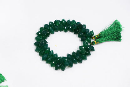 Natural Green Onyx Dew Drops Shape Beads , Sold By Strand , 7x11 - 7x12 mm , 8 Inches , 18339