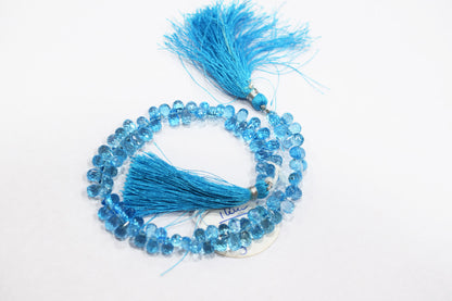 Swiss Blue Topaz Tear Drops Shape Beads , Sold By Strand , 4.50x7 - 5x7.50 mm , 9 Inches , 18346