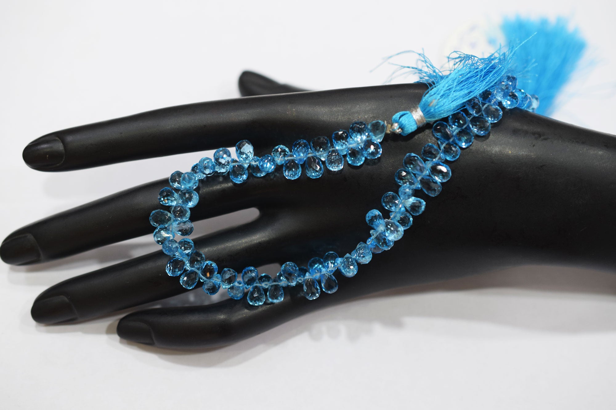 Swiss Blue Topaz Tear Drops Shape Beads , Sold By Strand , 4.50x7 - 5x7.50 mm , 9 Inches , 18346