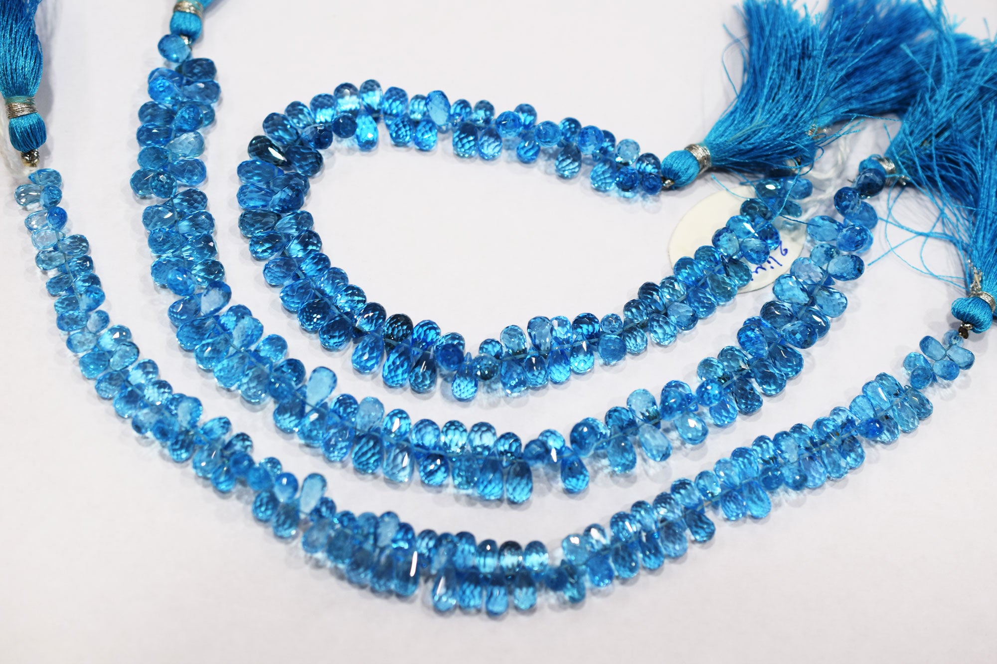 Swiss Blue Topaz Tear Drops Shape Beads , Sold By Strand , 4.50x6 - 5x9.50 mm , 9 Inches , 18347
