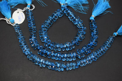 Swiss Blue Topaz Tear Drops Shape Beads , Sold By Strand , 4.50x6 - 5x9.50 mm , 9 Inches , 18347