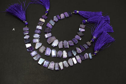 Mystic Lavender Moonstone Crown Cut Tablets Beads , Sold By Strand , 7x9 - 12x13 mm , 7", 18548