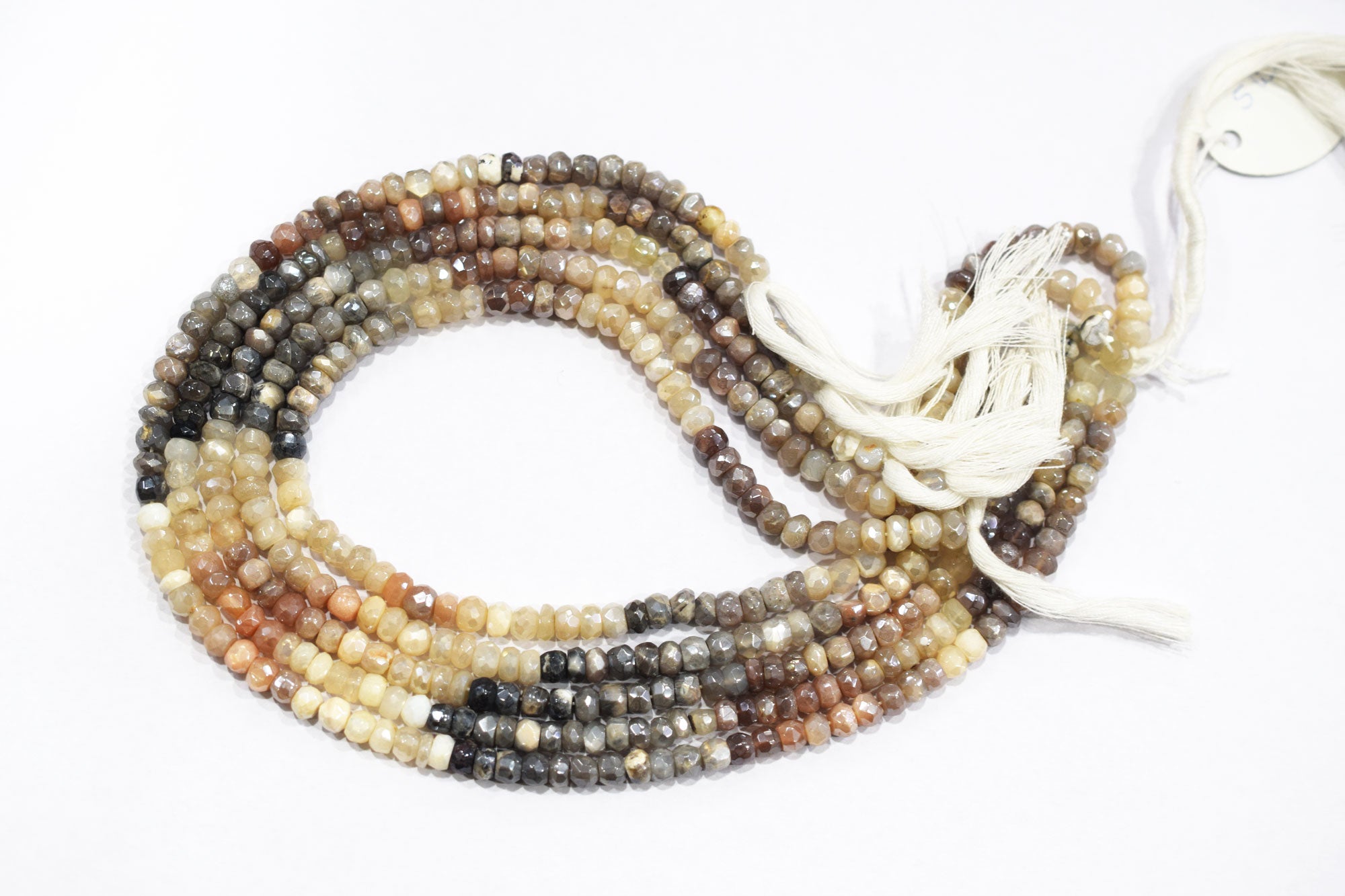 Mystic Multi Moonstone Faceted Rondelle Shape Beads , Sold By Strand , 4.75 - 6.00 mm , 13 Inches , 18597