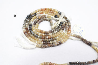 Mystic Multi Moonstone Faceted Rondelle Shape Beads , Sold By Strand , 4.75 - 6.00 mm , 13 Inches , 18597
