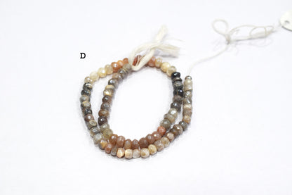 Mystic Multi Moonstone Faceted Rondelle Shape Beads , Sold By Strand , 4.75 - 6.00 mm , 13 Inches , 18597
