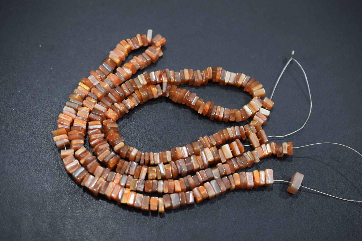 Golden Shine Moonstone Heishi Square Beads , Sold By Strand , 5 - 8 mm , 16 Inches , 18779