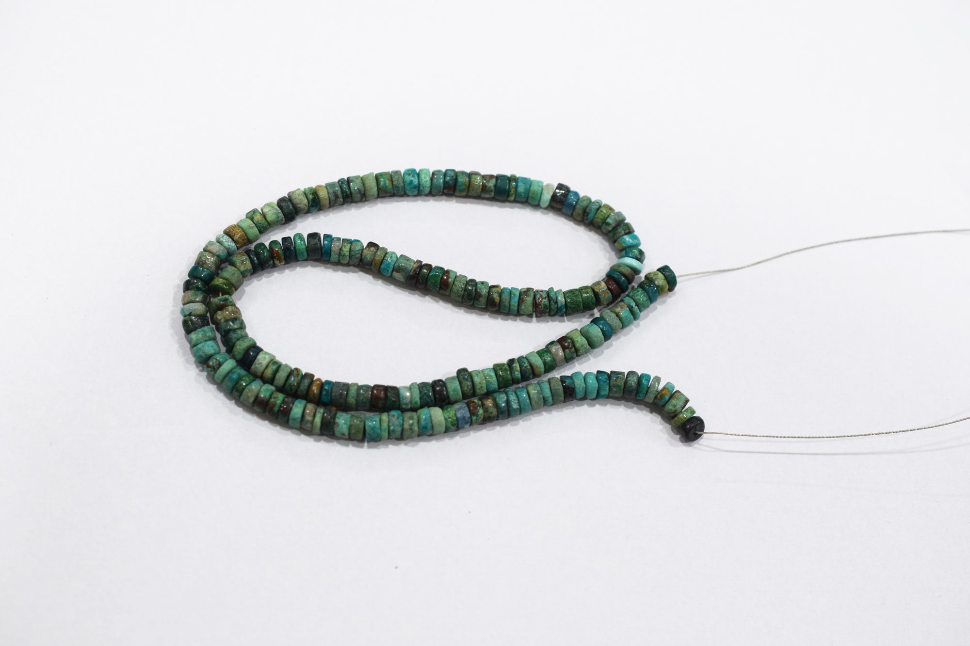 Natural Chrysocolla Heishi Tyre Shape Beads , Sold By Strand , 4.50 - 5.50 mm , 16 Inches , 18781