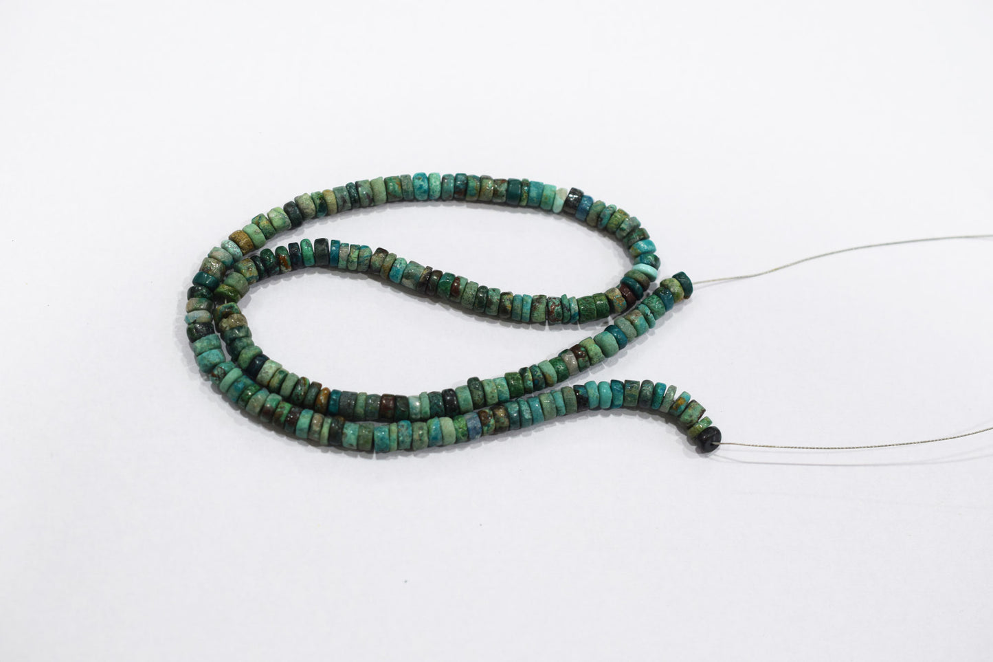Natural Chrysocolla Heishi Tyre Shape Beads , Sold By Strand , 4.50 - 5.50 mm , 16 Inches , 18781