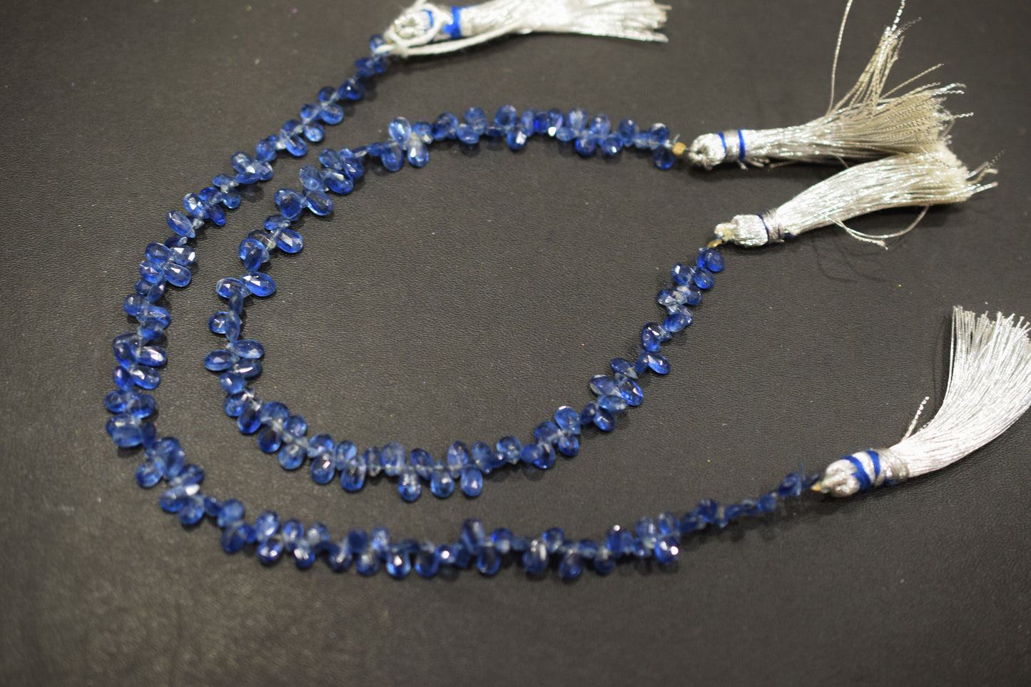 Natural Himalayan Kyanite Pear Shape Briolettes , Sold By Strand , 3x5 - 4x6.5 mm , 9 Inches , 18868