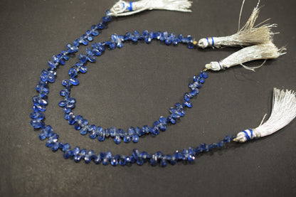 Natural Himalayan Kyanite Pear Shape Briolettes , Sold By Strand , 3x5 - 4x6.5 mm , 9 Inches , 18868