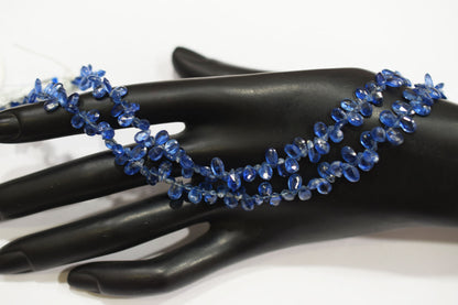 Natural Himalayan Kyanite Pear Shape Briolettes , Sold By Strand , 3x5 - 4x6.5 mm , 9 Inches , 18868