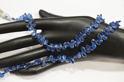 Natural Himalayan Kyanite Pear Shape Briolettes , Sold By Strand , 4x6 - 4.50x7.50 mm , 8.50", 18870