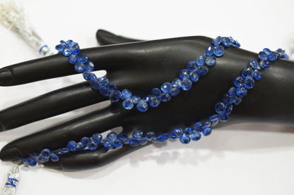 Natural Himalayan Kyanite Heart Shape Briolettes , Sold By Strand , 5.50x5.50 - 6x6 mm , 8.50" , 18872