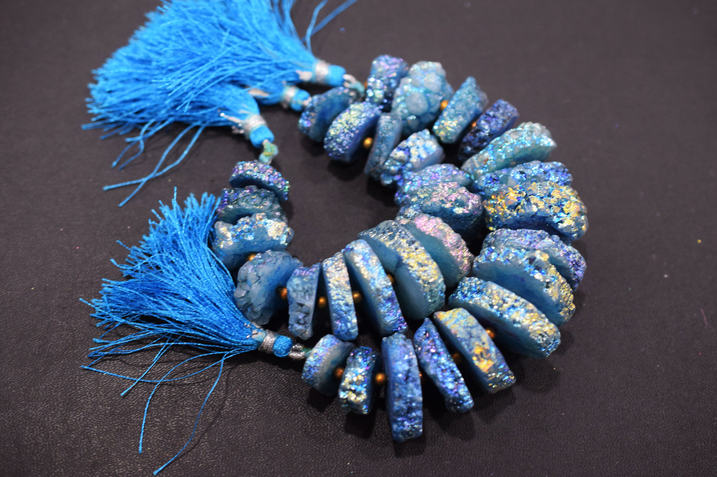 Rainbow Coated Stalactite Solar Quartz Tyre Shape , Sold By Strand , 14x15-25x27 mm , 5", 19313