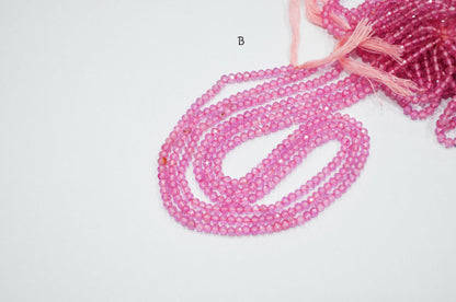 Pink Topaz Rondelle Shape Beads , Pink Topaz Faceted Rondelle Shape Beads , Sold By Strand , 12.50 Inches , 3 mm , 19323