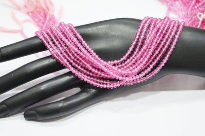 Pink Topaz Rondelle Shape Beads , Pink Topaz Faceted Rondelle Shape Beads , Sold By Strand , 12.50 Inches , 3 mm , 19323