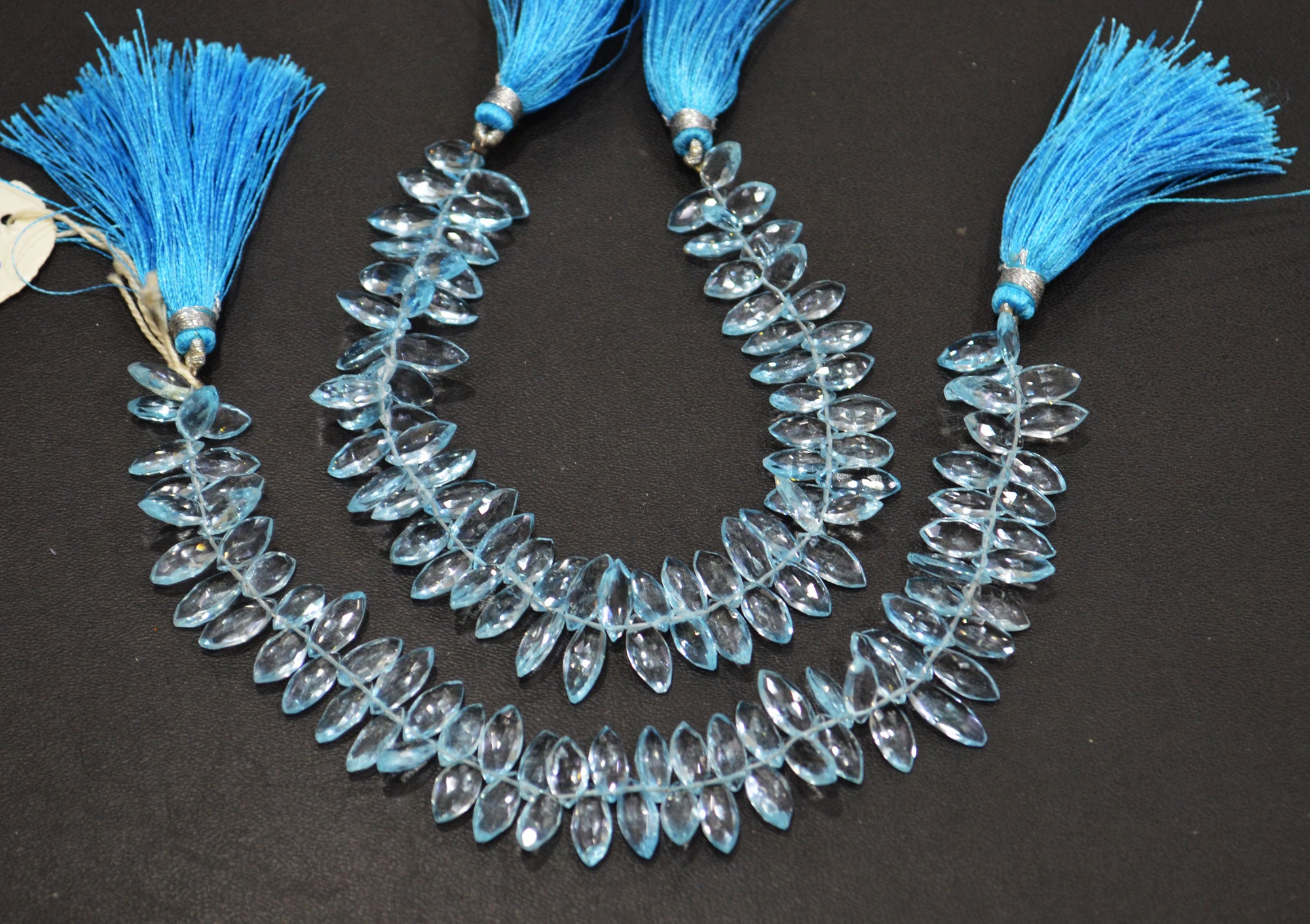 Sky Blue Topaz Marquise Shape Beads , 6.50 Inches , 4x9 - 5x11 mm , 19324