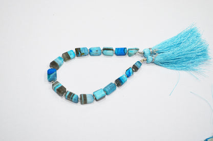 Blue Lace Chalcedony Laser Cut Nuggets Shape Beads , Sold By Strand , 7 Inches , 6x8 - 7x11 mm , 19334