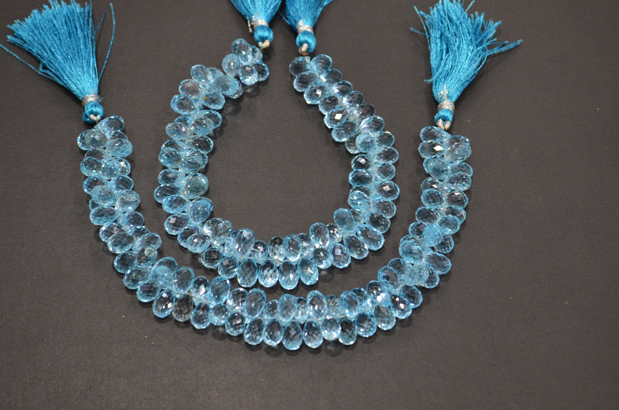 Sky Blue Topaz Tear Drops Shape Beads , Sold By Strand , 9 Inches , 5x8 - 6.50x12 mm , 19343