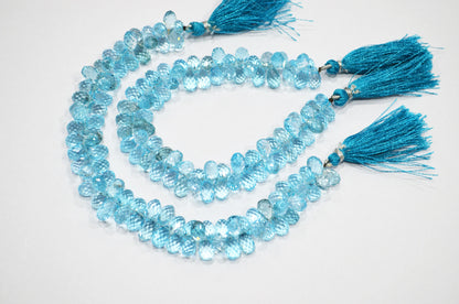 Sky Blue Topaz Tear Drops Shape Beads , Sold By Strand , 9 Inches , 6.50x11 - 6.50x12 mm , 19344