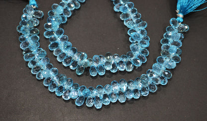 Sky Blue Topaz Tear Drops Shape Beads , Sold By Strand , 9 Inches , 6.50x11 - 6.50x12 mm , 19344