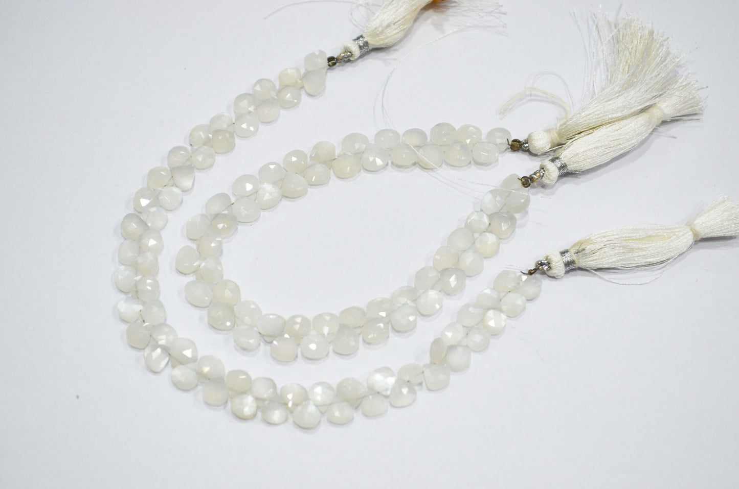 Natural Ceylon Moonstone Heart Shape Beads , Ceylon Moonstone Faceted Briolettes , Sold By Strand , 8 Inches , 6x6 - 7x7 mm , 19443