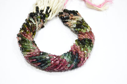 Natural Multi Tourmaline Square Shape Beads , Multi Tourmaline Faceted Beads , Sold By Strand , 14 Inches , 5x5 - 5.50x5.50 mm , 19447