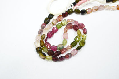 Natural Multi Tourmaline Fancy Shape Beads , Multi Tourmaline Faceted Beads , 15 Inches , 6x8 - 7x9 mm , 19451A