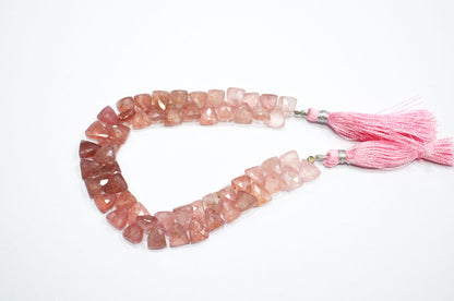 Natural Red Strawberry Trillion Shape Beads , Sold By Strand , 8 Inches , 7x9.50 - 8x10 mm , 19453