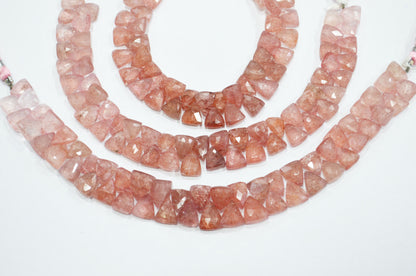 Natural Red Strawberry Trillion Shape Beads , 8 Inches , 8x9 - 9x10 mm , 19455