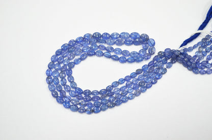 Natural Tanzanite Oval Shape Beads , Tanzanite Smooth Oval Shape Beads , Sold By Strand , 16 Inches , 4x5 - 6x7.50 mm , 19458