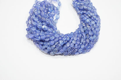 Natural Tanzanite Oval Shape Beads , Tanzanite Smooth Oval Shape Beads , Sold By Strand , 16 Inches , 4x5 - 6x7.50 mm , 19458