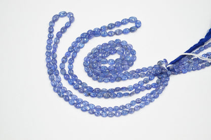 Natural Tanzanite Oval Shape Beads , Tanzanite Smooth Oval Shape Beads , Sold By Strand , 16 Inches , 4x5 - 6x7.50 mm , 19458