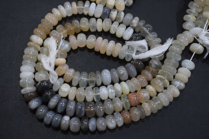 Natural Multi Moonstone Rondelle Shape Beads , Sold By Strand , 10 - 11 mm , 16'', 19564