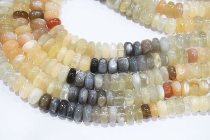 Natural Multi Moonstone Rondelle Shape Beads , Sold By Strand , 12 - 13 mm , 16'', 19565