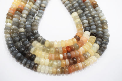 Natural Multi Moonstone Rondelle Shape Beads , Sold By Strand , 9 - 10 mm , 16'', 19566