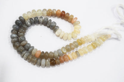 Natural Multi Moonstone Rondelle Shape Beads , Sold By Strand , 8.50 mm , 16'', 19569