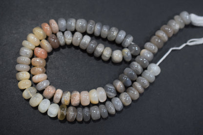 Natural Multi Moonstone Rondelle Shape Beads , Sold By Strand , 9 - 9.50 mm , 16'', 19571