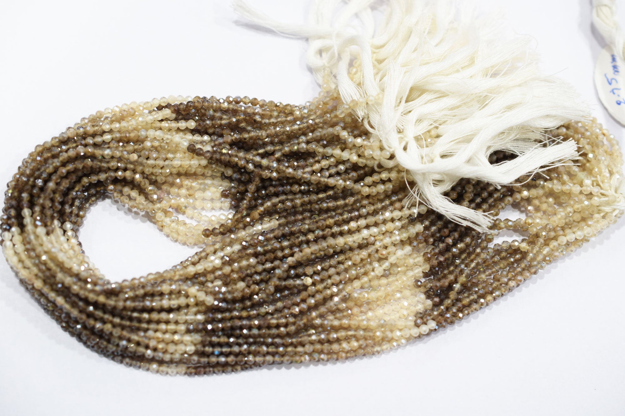 Shaded White and Chocolate Moonstone Rondelle Beads , Sold By Strand ,  2.25 - 2.75 mm , 13" , 19585