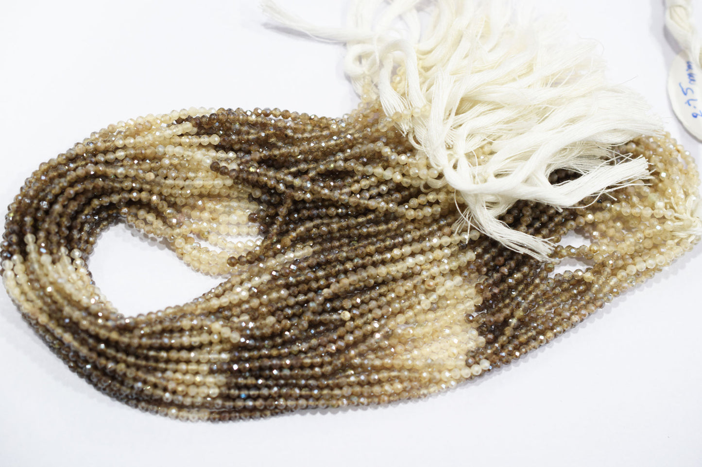 Shaded White and Chocolate Moonstone Rondelle Beads , Sold By Strand ,  2.25 - 2.75 mm , 13" , 19585