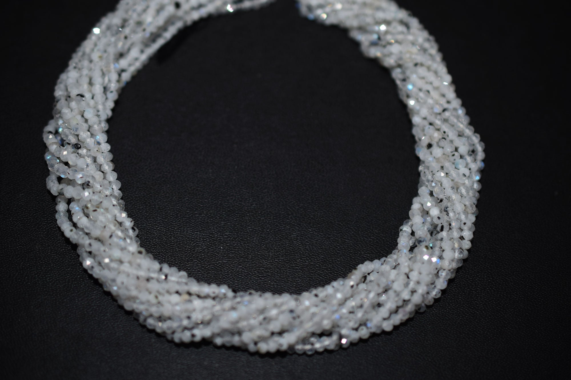 Moss Rainbow Moonstone Faceted Beads , Sold By Strand , 3.00 mm , 13 inches , 19593