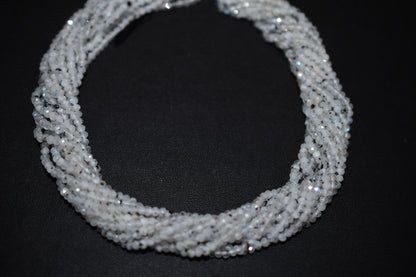 Moss Rainbow Moonstone Faceted Beads , Sold By Strand , 3.00 mm , 13 inches , 19593