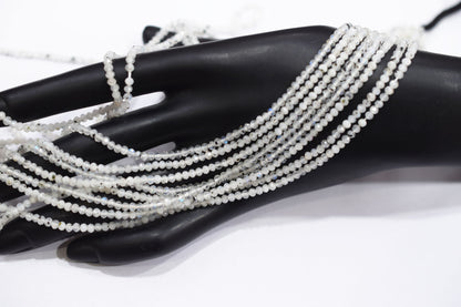 Moss Rainbow Moonstone Faceted Beads , Sold By Strand , 3.00 mm , 13 inches , 19593