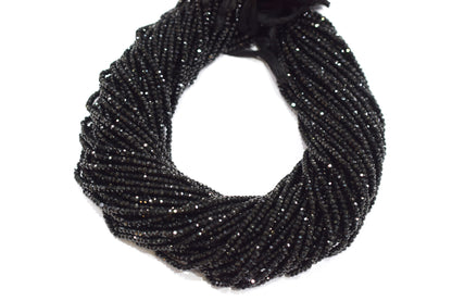 Black Spinel 3.35 Perfect Rondelle Beads , Sold By Strand , 3.5 mm , 13", 19595