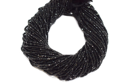 Black Spinel 3.35 Perfect Rondelle Beads , Sold By Strand , 3.5 mm , 13", 19595
