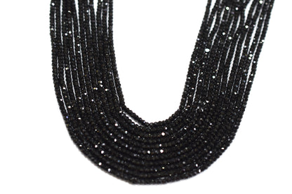 Black Spinel 3.35 Perfect Rondelle Beads , Sold By Strand , 3.5 mm , 13", 19595