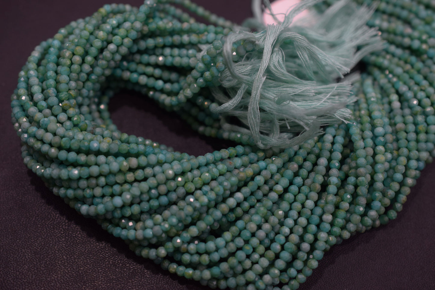 Natural Amazonite Faceted Beads , Sold By Strand , 3.25 - 3.50 mm , 13 inches , 19596